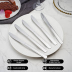 36-Piece Stainless Steel Dinner Knives, 8.6" Food-Grade Serrated Steak Knives for Home & Restaurant