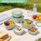 4-Piece Airtight Food Storage Containers - BPA-Free, Leak-Proof Short Square Boxes for Meal Prep