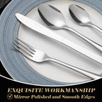 Premium 60 Piece Stainless Steel Dinnerware Set for 12 - Sturdy Mirror Polished Cutlery, Dishwasher Safe