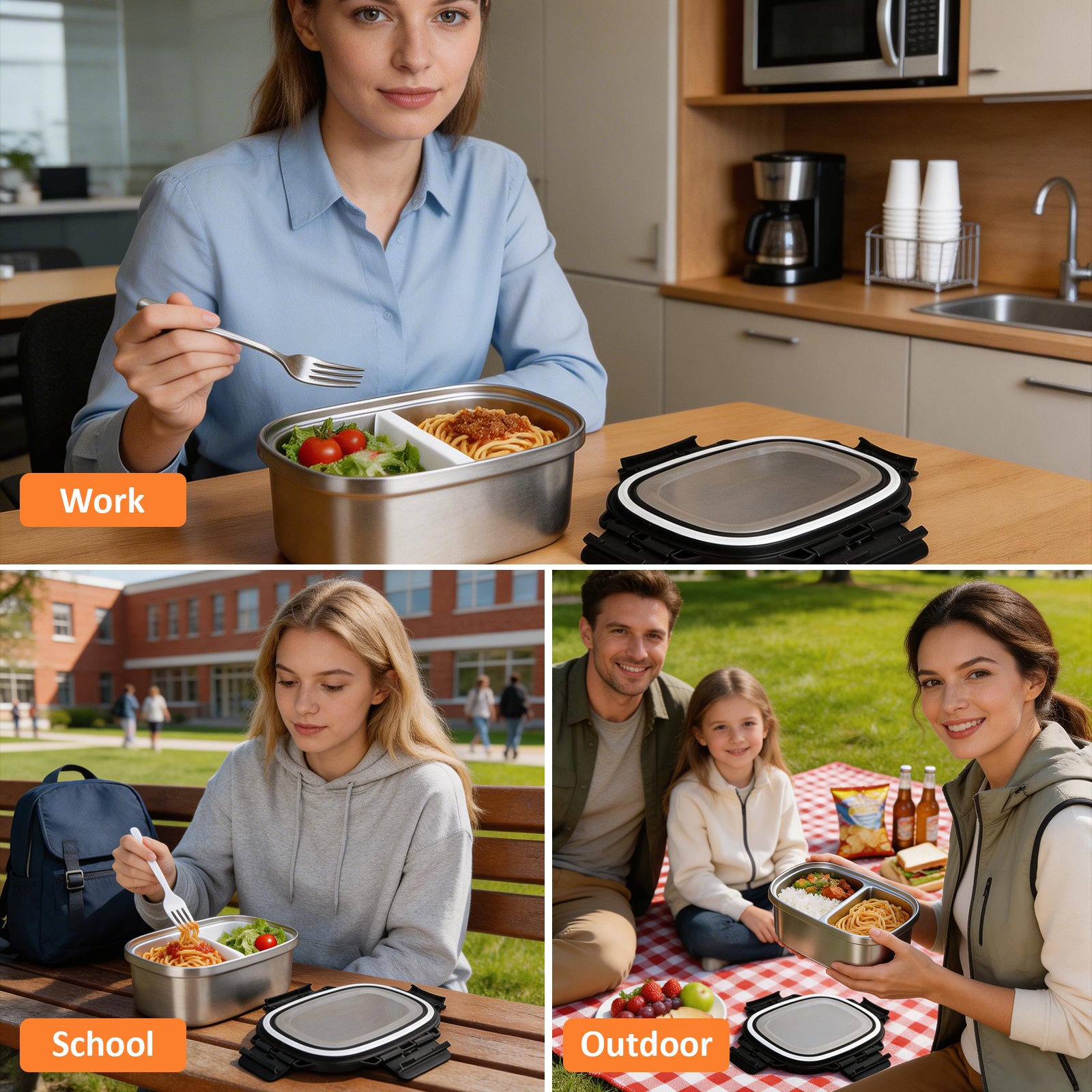 KOOMADE 33oz Vacuum Insulated Lunch Box Set with Lunch Bag – Leakproof Stainless Steel Bento Food Container