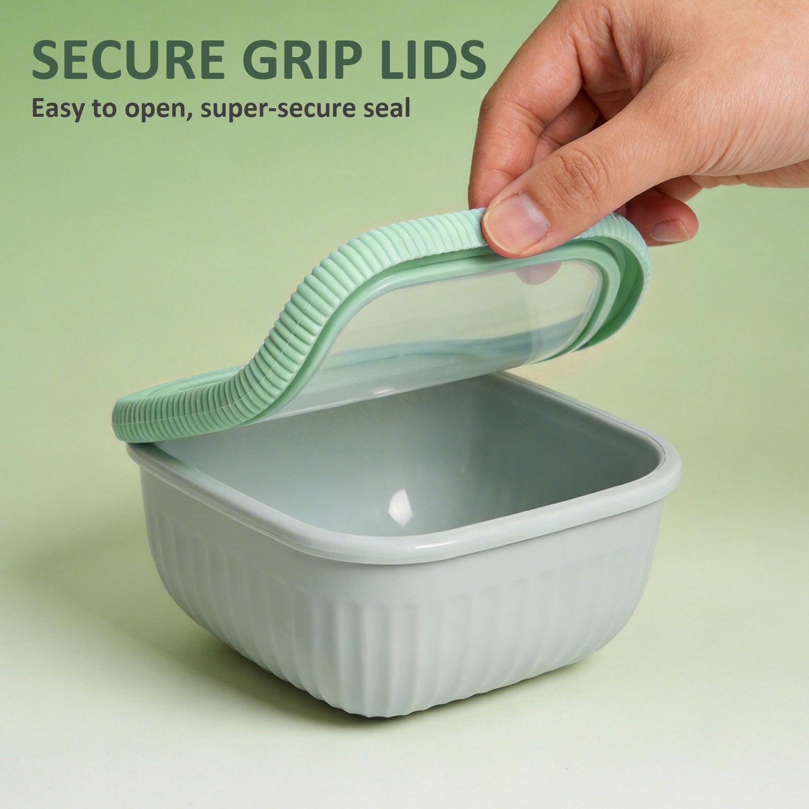 4-Piece Airtight Food Storage Containers - BPA-Free, Leak-Proof Short Square Boxes for Meal Prep