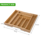 Adjustable Bamboo Cutlery Drawer Organizer - Expandable Utensils Tray for Kitchen, Easy to Clean & Modern Design