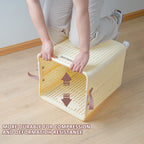 Foldable 67L Laundry Storage Basket - Wheeled, Breathable & Easy to Clean