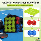 Koomade 8/16 Pack 40-Hole Pickleball Balls, USAPA Standard, Durable Outdoor/Indoor Pickle Balls with Consistent Bounce, Multi-Color Bulk Set for All Courts