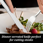 36-Piece Stainless Steel Dinner Knives, 8.6" Food-Grade Serrated Steak Knives for Home & Restaurant