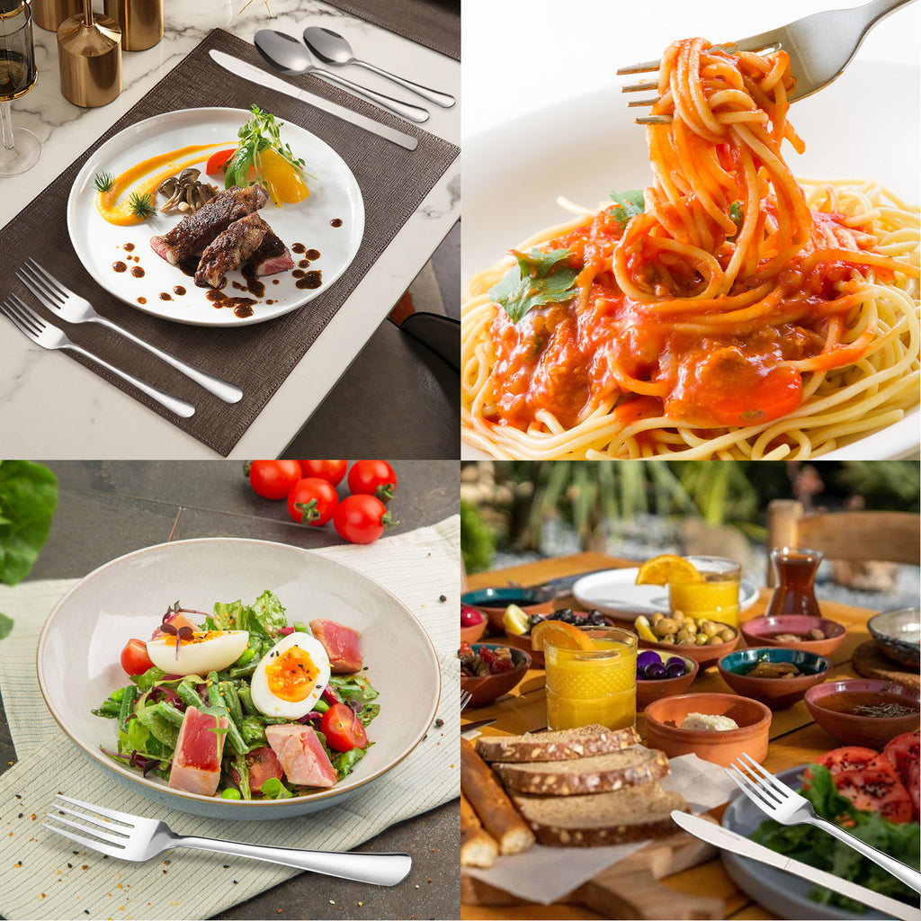 60-Piece Stainless Steel Silverware Set - Polished Dinner Spoons, Tea Spoons & Dinner Forks