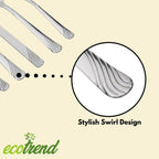 EcoTrend Swirl 48 Piece Silver Recycled Stainless Steel and Packaging