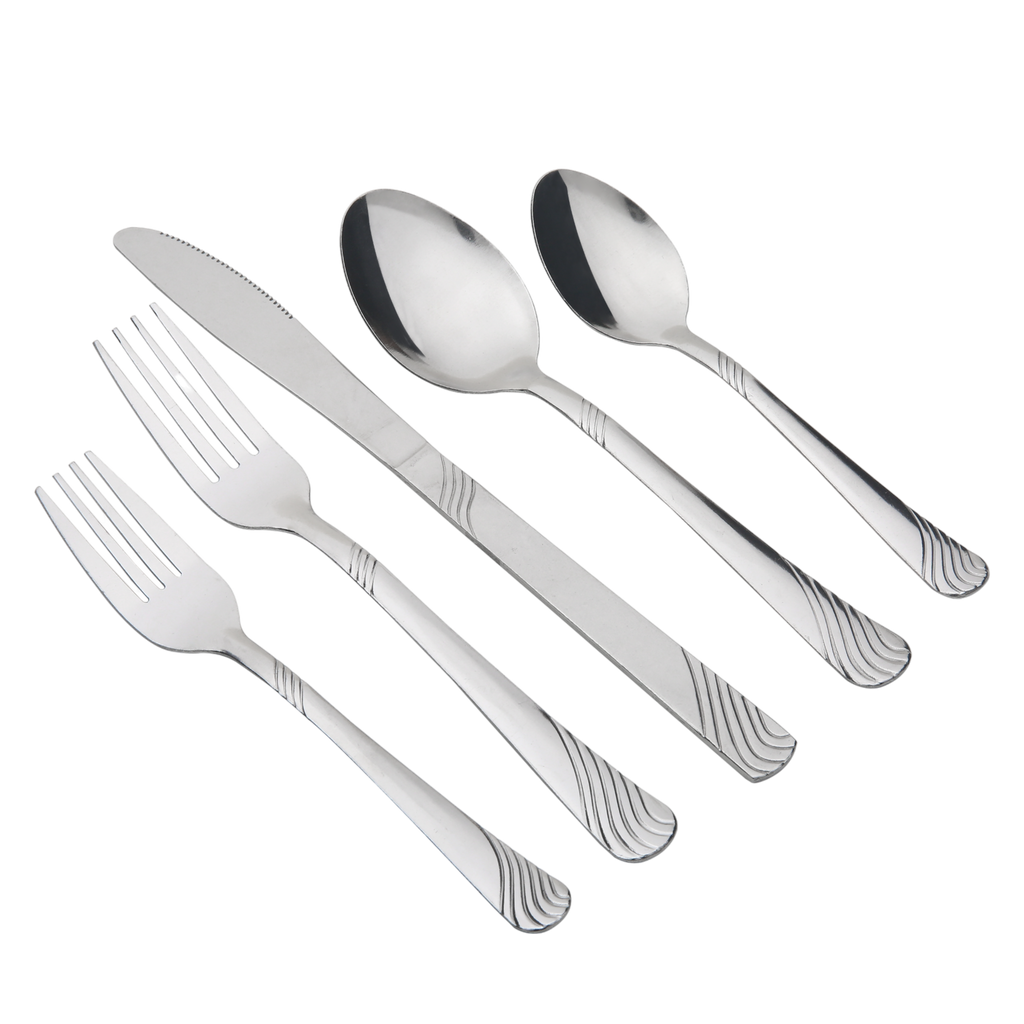 EcoTrend Swirl 48 Piece Silver Recycled Stainless Steel and Packaging