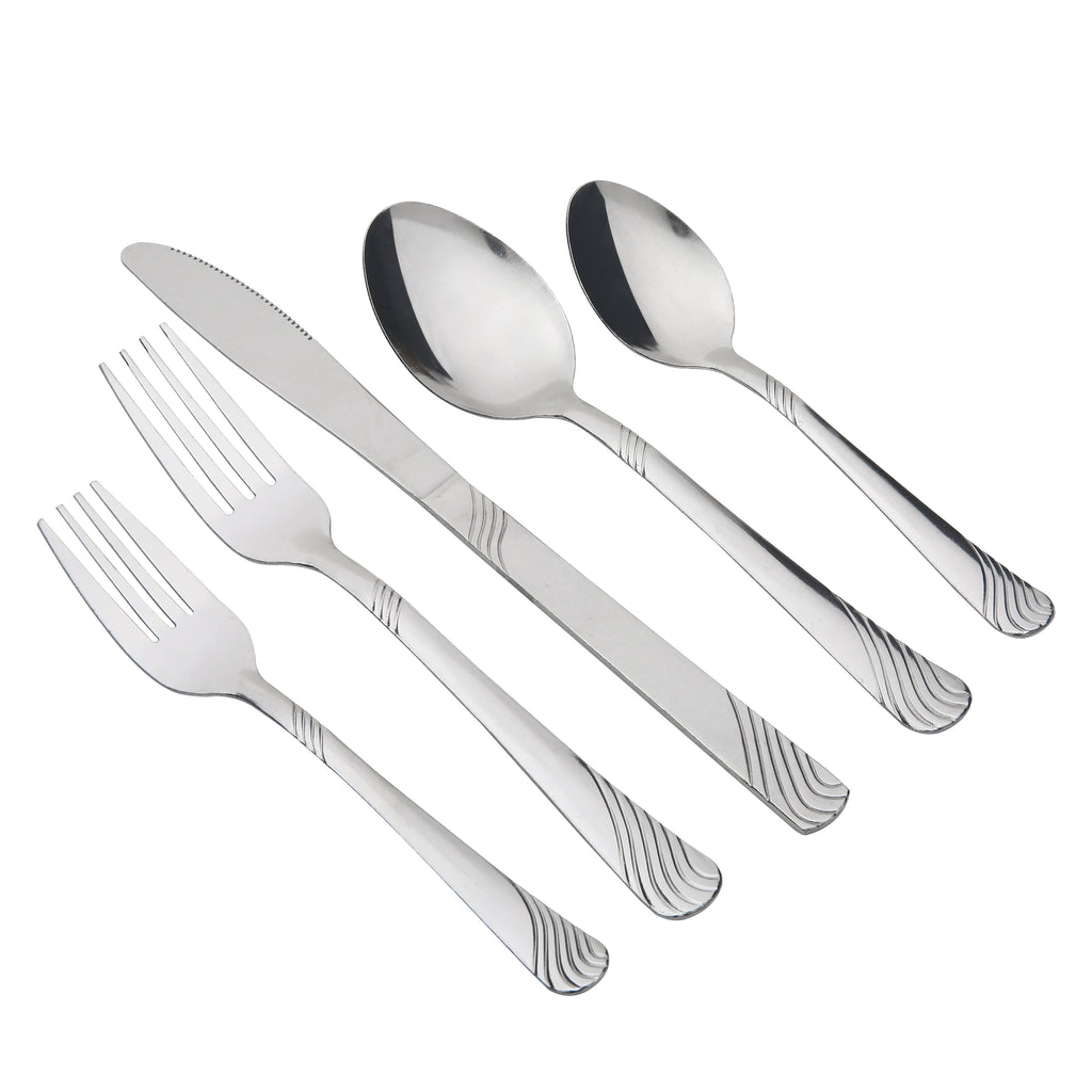 EcoTrend Swirl 48 Piece Silver Recycled Stainless Steel and Packaging