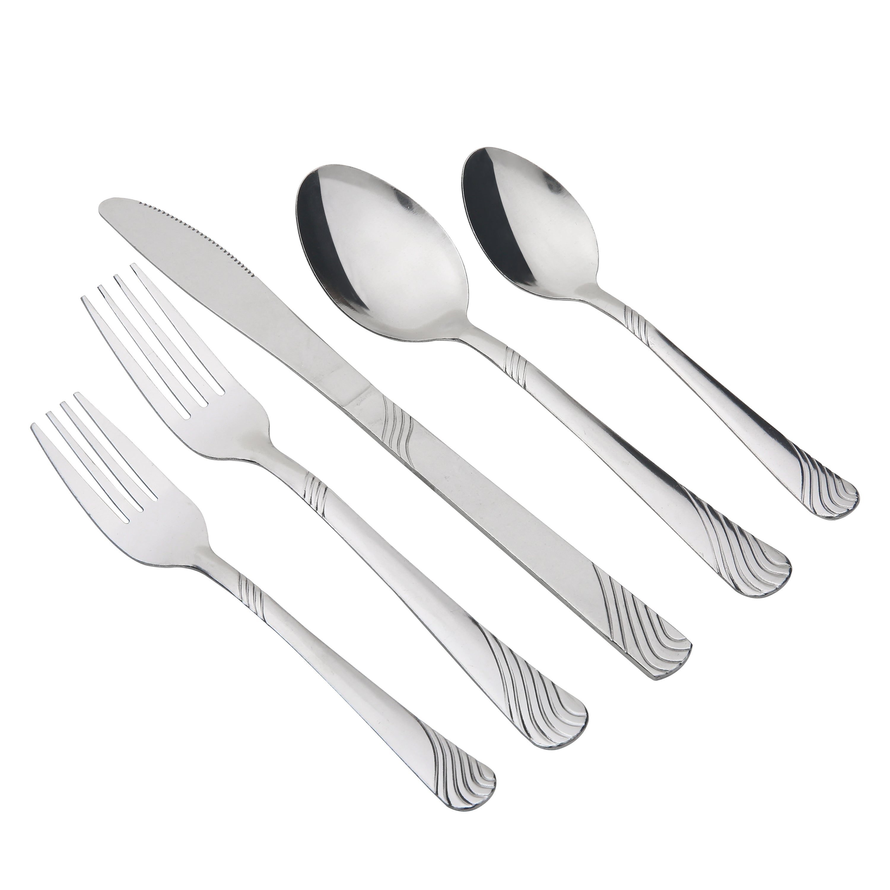 EcoTrend Swirl 48 Piece Silver Recycled Stainless Steel and Packaging
