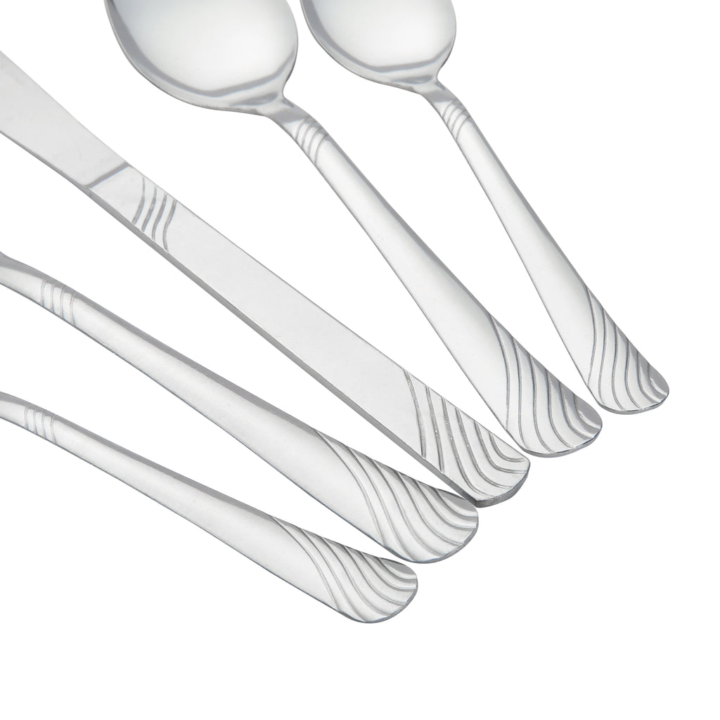 EcoTrend Swirl 48 Piece Silver Recycled Stainless Steel and Packaging
