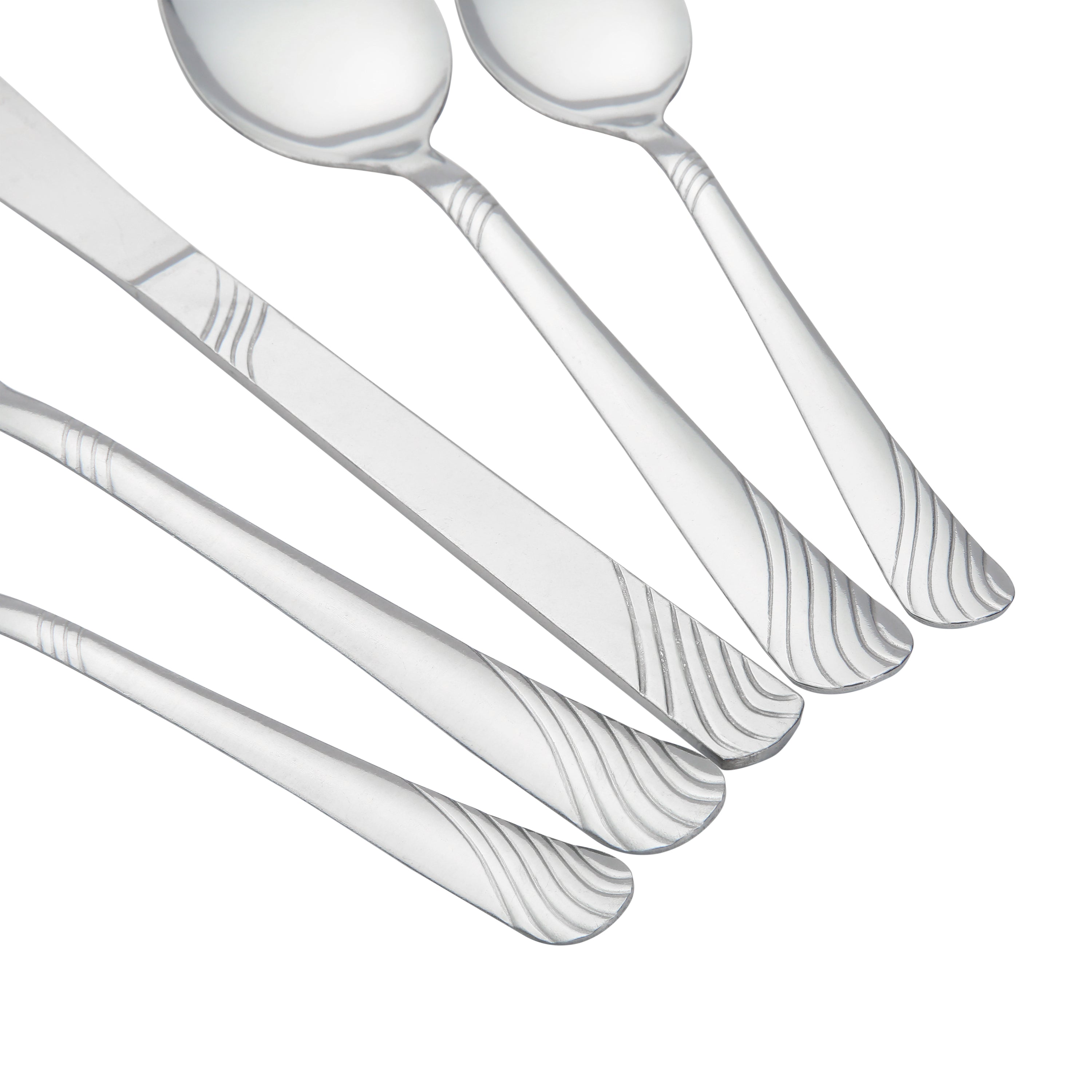 EcoTrend Swirl 48 Piece Silver Recycled Stainless Steel and Packaging