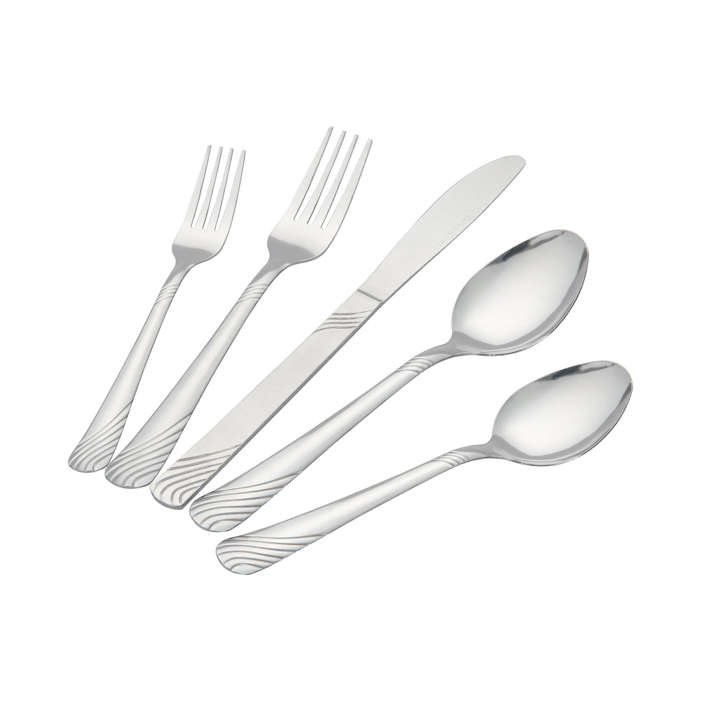 EcoTrend Swirl 48 Piece Silver Recycled Stainless Steel and Packaging