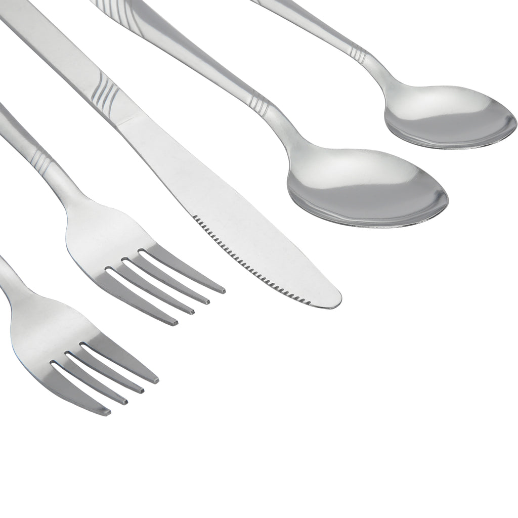 EcoTrend Swirl 48 Piece Silver Recycled Stainless Steel and Packaging