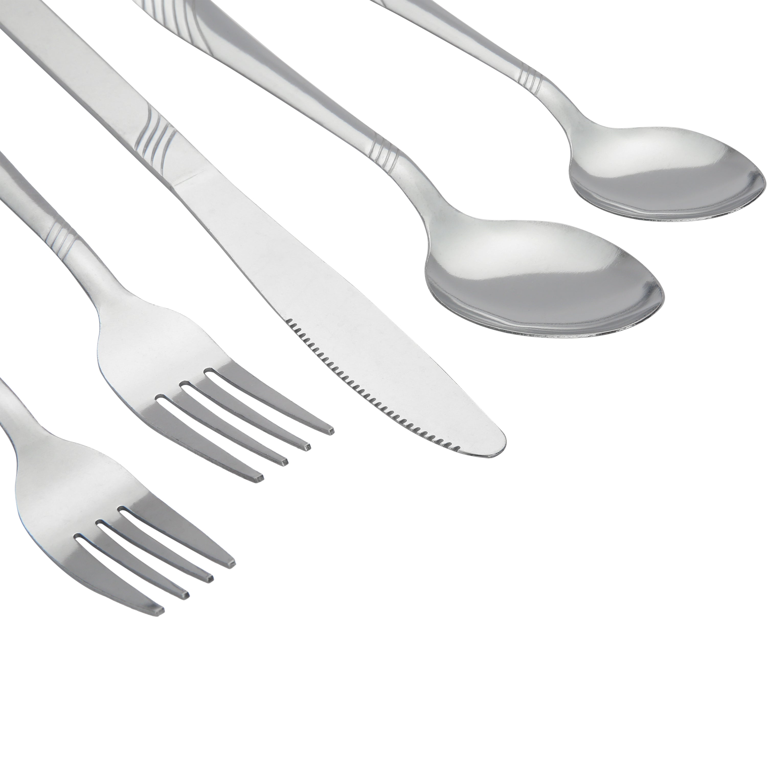 EcoTrend Swirl 48 Piece Silver Recycled Stainless Steel and Packaging