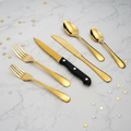 24 PCS Gold Silverware Set for 4 with Stainless Steel Flatware, elegant tableware, Dinner Utensils