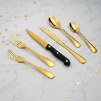 24 PCS Gold Silverware Set for 4 with Stainless Steel Flatware, elegant tableware, Dinner Utensils