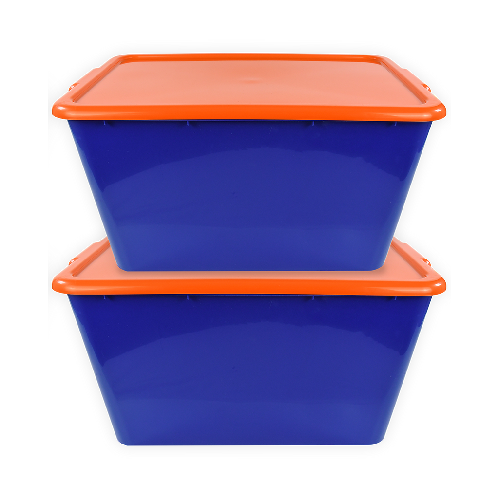 SimplyKleen 14.5-gal. (58-qt.) Fan-Tastic Plastic Storage Containers, 6 Team Color Options,(Pack of 2 or 4)