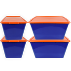 SimplyKleen 14.5-gal. (58-qt.) Fan-Tastic Plastic Storage Containers, 6 Team Color Options,(Pack of 2 or 4)