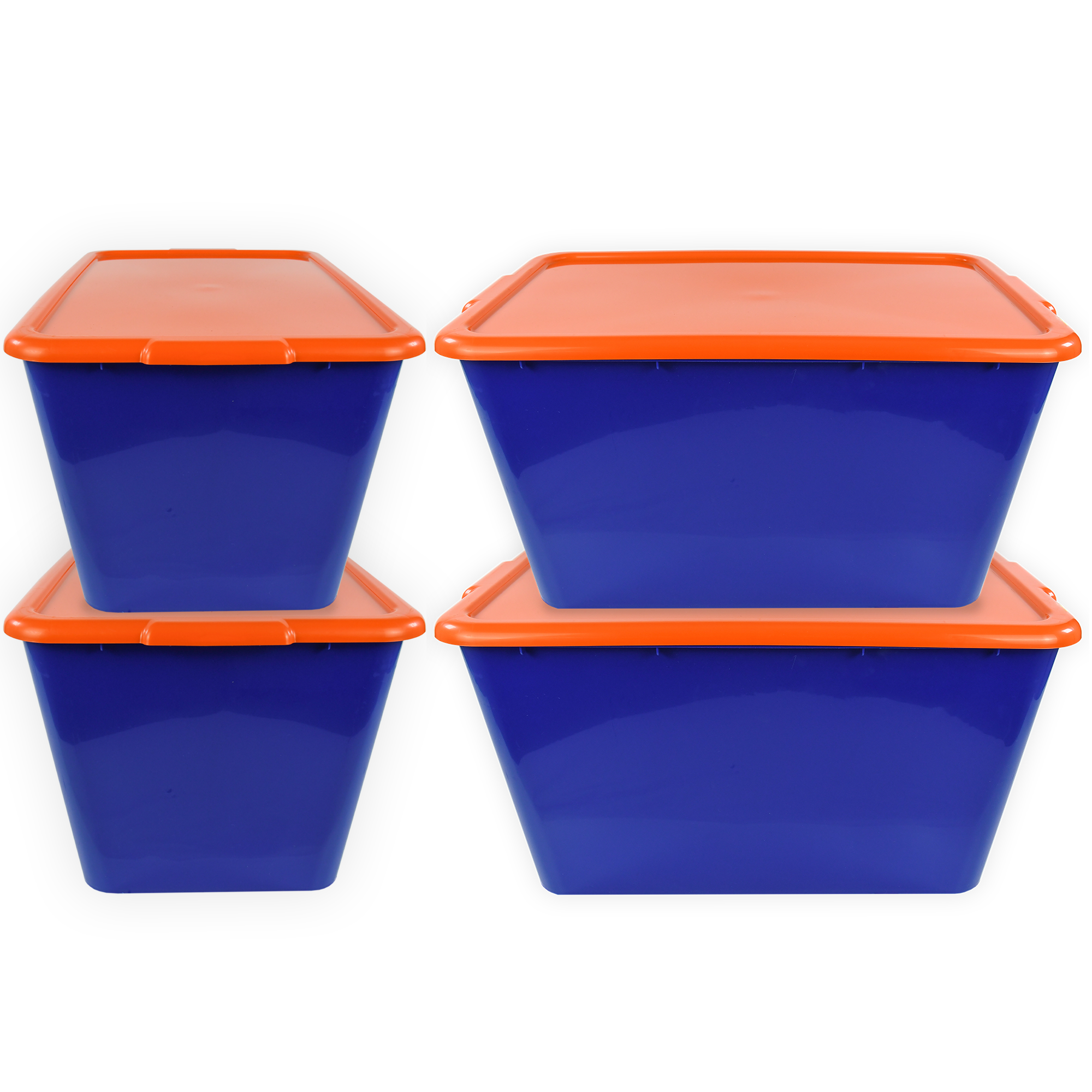 SimplyKleen 14.5-gal. (58-qt.) Fan-Tastic Plastic Storage Containers, 6 Team Color Options,(Pack of 2 or 4)