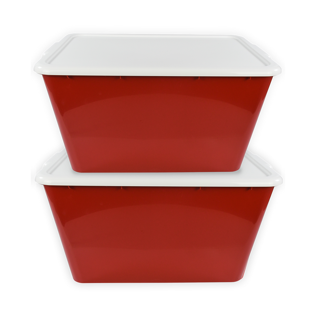 SimplyKleen 14.5-gal. (58-qt.) Fan-Tastic Plastic Storage Containers, 6 Team Color Options,(Pack of 2 or 4)