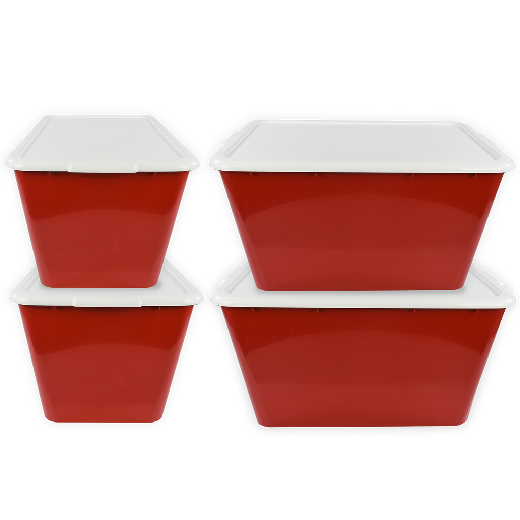 SimplyKleen 14.5-gal. (58-qt.) Fan-Tastic Plastic Storage Containers, 6 Team Color Options,(Pack of 2 or 4)