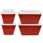 SimplyKleen 14.5-gal. (58-qt.) Fan-Tastic Plastic Storage Containers, 6 Team Color Options,(Pack of 2 or 4)