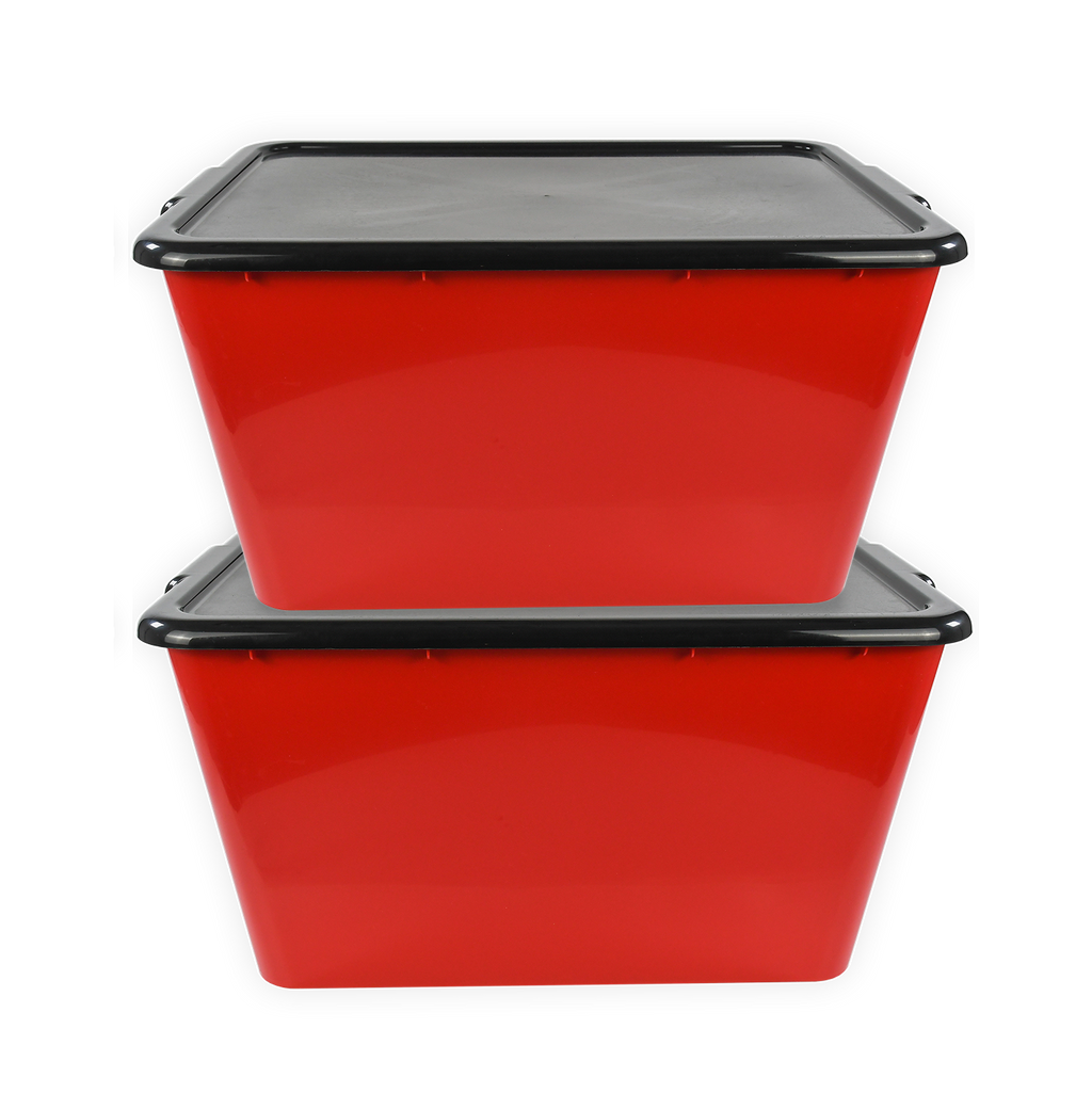 SimplyKleen 14.5-gal. (58-qt.) Fan-Tastic Plastic Storage Containers, 6 Team Color Options,(Pack of 2 or 4)