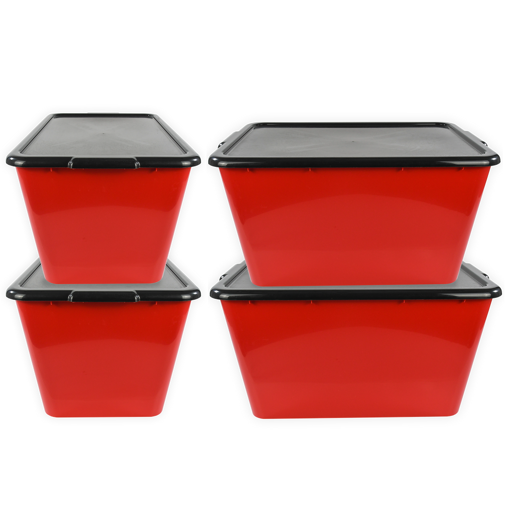 SimplyKleen 14.5-gal. (58-qt.) Fan-Tastic Plastic Storage Containers, 6 Team Color Options,(Pack of 2 or 4)