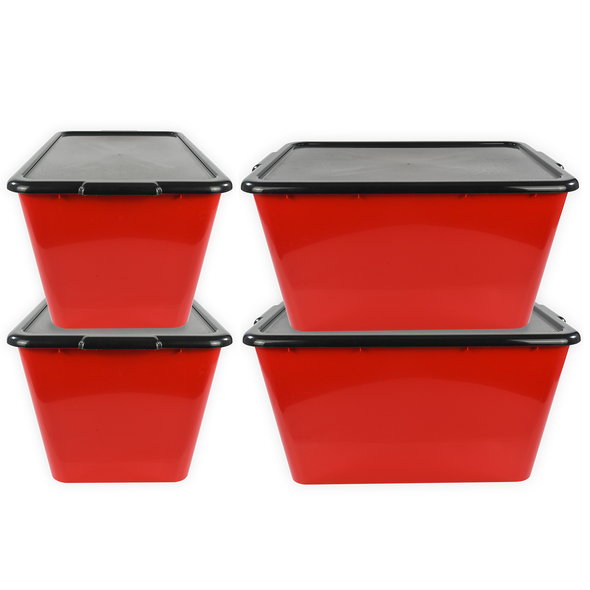 SimplyKleen 14.5-gal. (58-qt.) Fan-Tastic Plastic Storage Containers, 6 Team Color Options,(Pack of 2 or 4)
