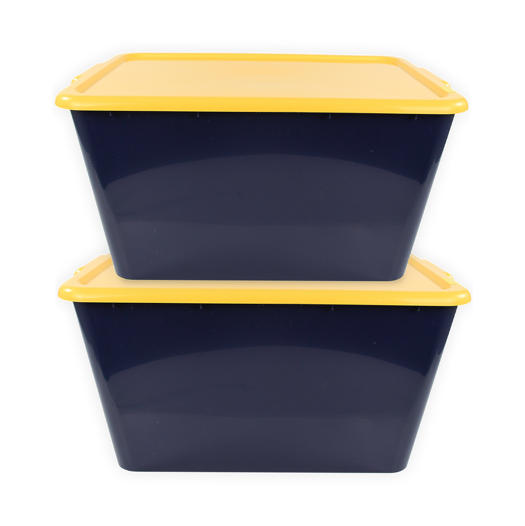 SimplyKleen 14.5-gal. (58-qt.) Fan-Tastic Plastic Storage Containers, 6 Team Color Options,(Pack of 2 or 4)
