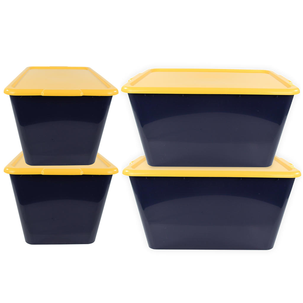SimplyKleen 14.5-gal. (58-qt.) Fan-Tastic Plastic Storage Containers, 6 Team Color Options,(Pack of 2 or 4)