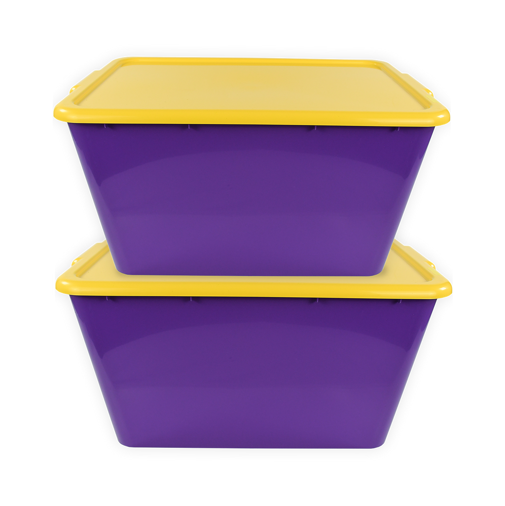 SimplyKleen 14.5-gal. (58-qt.) Fan-Tastic Plastic Storage Containers, 6 Team Color Options,(Pack of 2 or 4)
