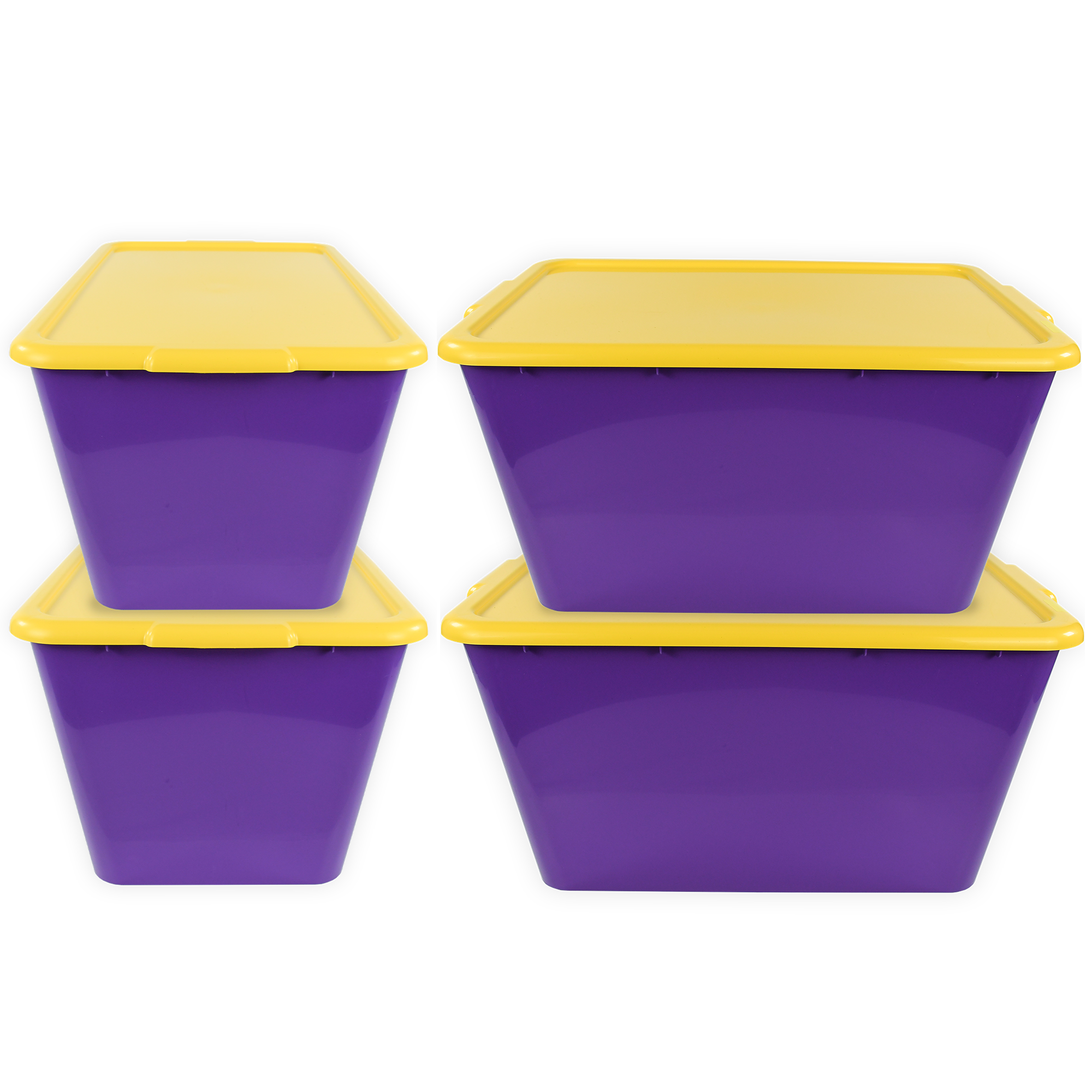SimplyKleen 14.5-gal. (58-qt.) Fan-Tastic Plastic Storage Containers, 6 Team Color Options,(Pack of 2 or 4)