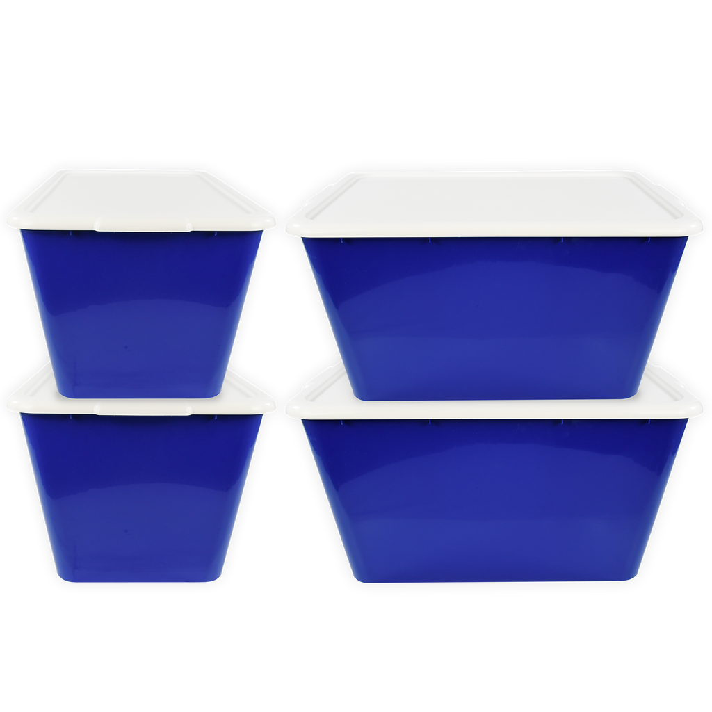 SimplyKleen 14.5-gal. (58-qt.) Fan-Tastic Plastic Storage Containers, 6 Team Color Options,(Pack of 2 or 4)