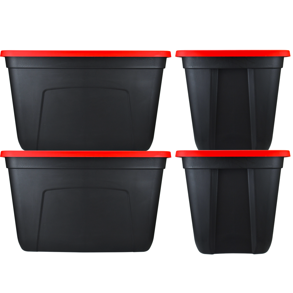 SimplyKleen Large Storage Bins with Lids, 18-Gallon (72-Quart), 4-pack