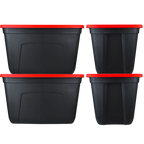 SimplyKleen Large Storage Bins with Lids, 18-Gallon (72-Quart), 4-pack