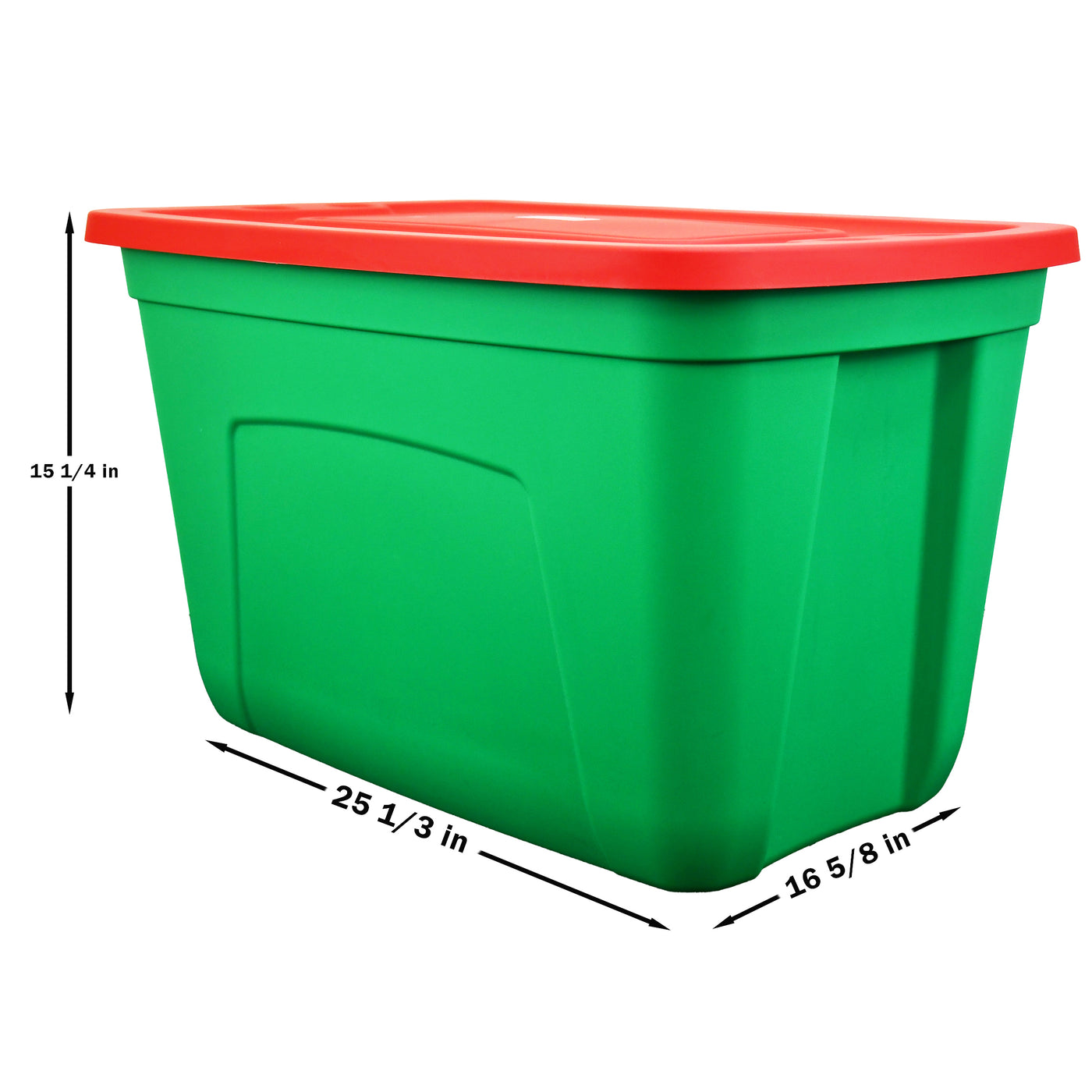 HOMZ 18 Gallon Heavy Duty Plastic Storage Container, Green/Red (4 Pack)