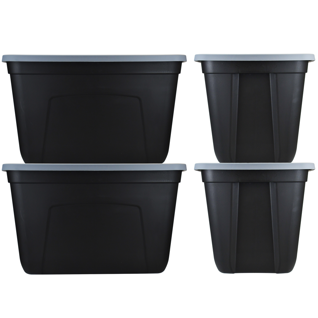 SimplyKleen Large Storage Bins with Lids, 18-Gallon (72-Quart), 4-pack