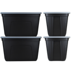 SimplyKleen Large Storage Bins with Lids, 18-Gallon (72-Quart), 4-pack