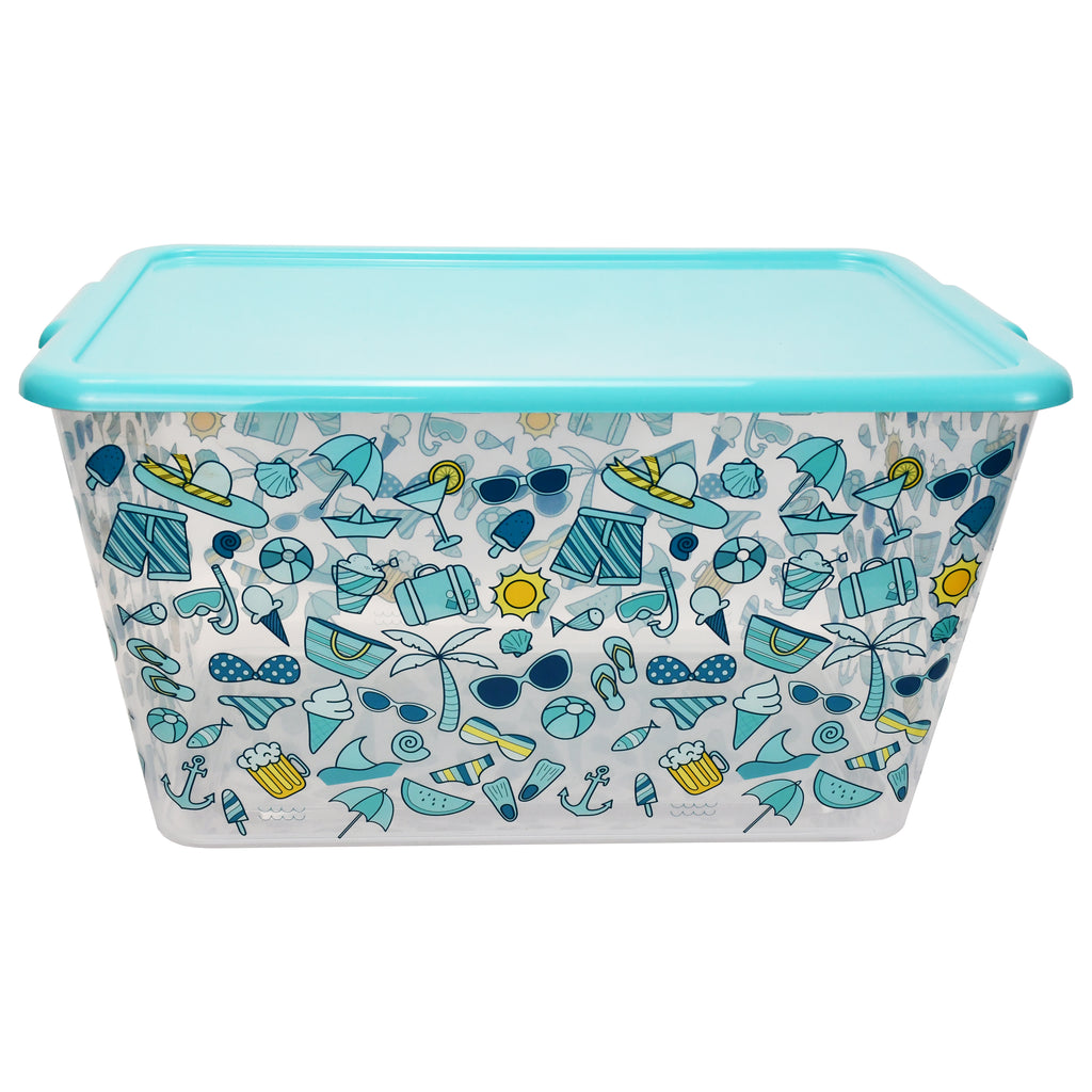 Transparent Storage Container Bins with Lid, Colorful Design Options (Pack of 4)