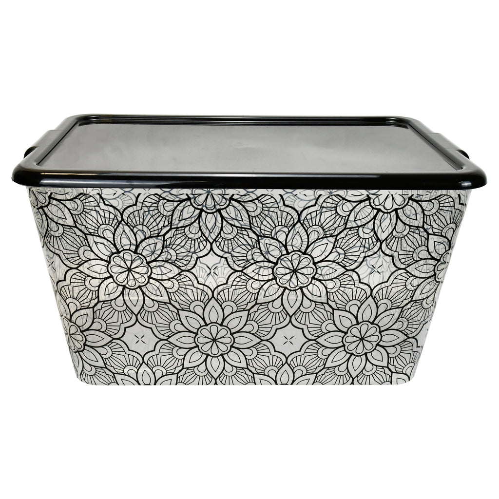 Transparent Storage Container Bins with Lid, Colorful Design Options (Pack of 4)