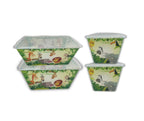 Transparent Storage Container Bins with Lid, Colorful Design Options (Pack of 4)