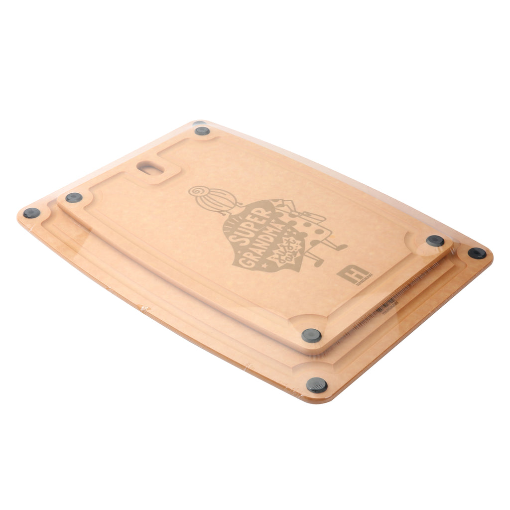 Hansmart 2-pc. Eco-Friendly Etched Composite Reversible Cutting Board Set with Handles