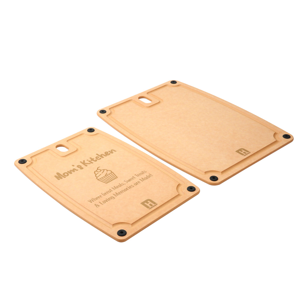 Hansmart 2-pc. Eco-Friendly Etched Composite Reversible Cutting Board Set with Handles
