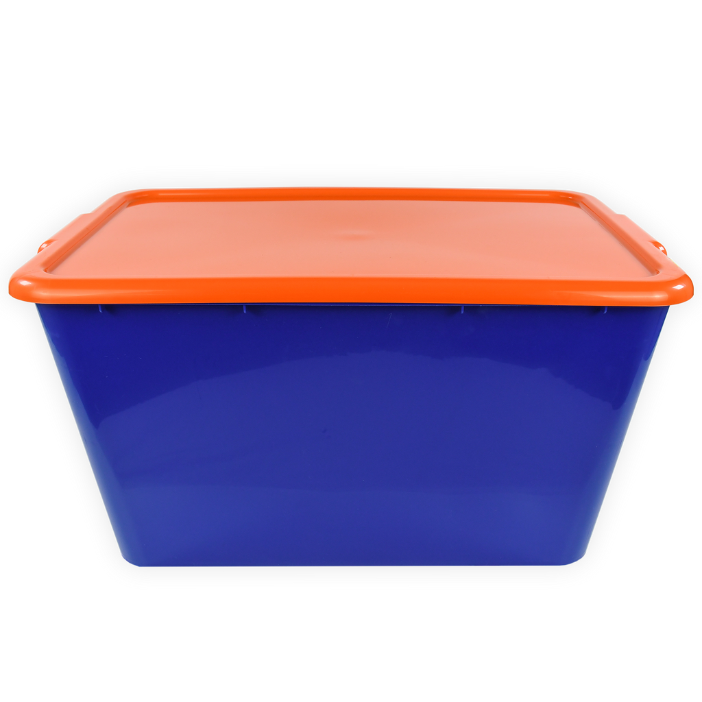 SimplyKleen 14.5-gal. (58-qt.) Fan-Tastic Plastic Storage Containers, 6 Team Color Options,(Pack of 2 or 4)
