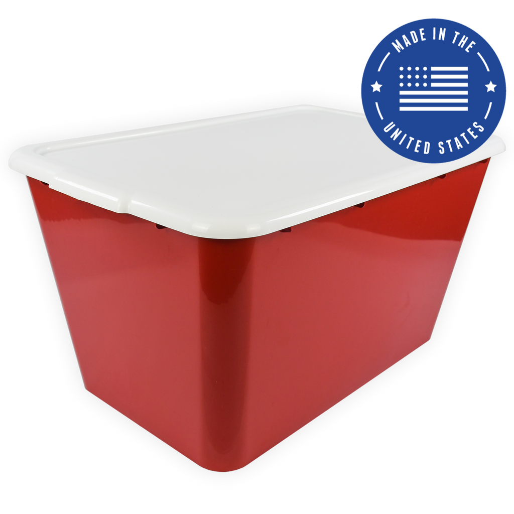 SimplyKleen 14.5-gal. (58-qt.) Fan-Tastic Plastic Storage Containers, 6 Team Color Options,(Pack of 2 or 4)