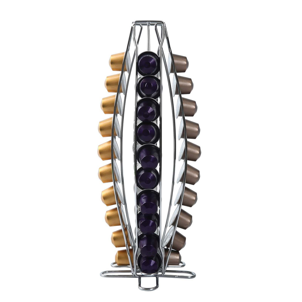 Metal Coffee Pod Holder Rack with 40 Pods Storage, Countertop Stand Nespresso Capsules for Kitchen Office Coffee-ware