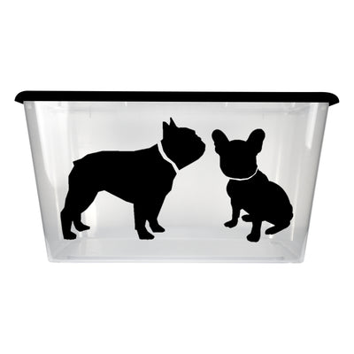 SimplyKleen 14.5-gal. (58-qt.) Dog Plastic Storage Containers, Labrador Retriever or French Bulldog (Pack of 2)