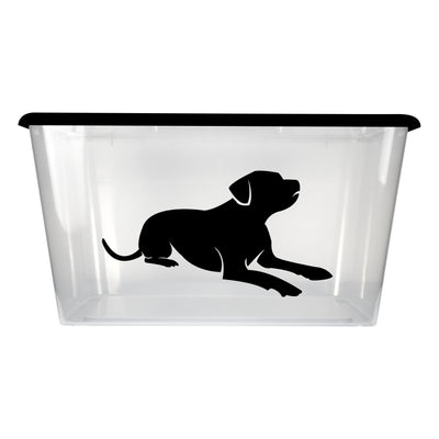 SimplyKleen 14.5-gal. (58-qt.) Dog Plastic Storage Containers, Labrador Retriever or French Bulldog (Pack of 2)